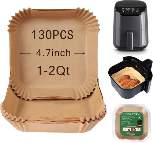 COSORI Mini Air Fryer Liners - 130 PCS Disposable Parchment Paper Baking Sheets for 2.1 Qt Models