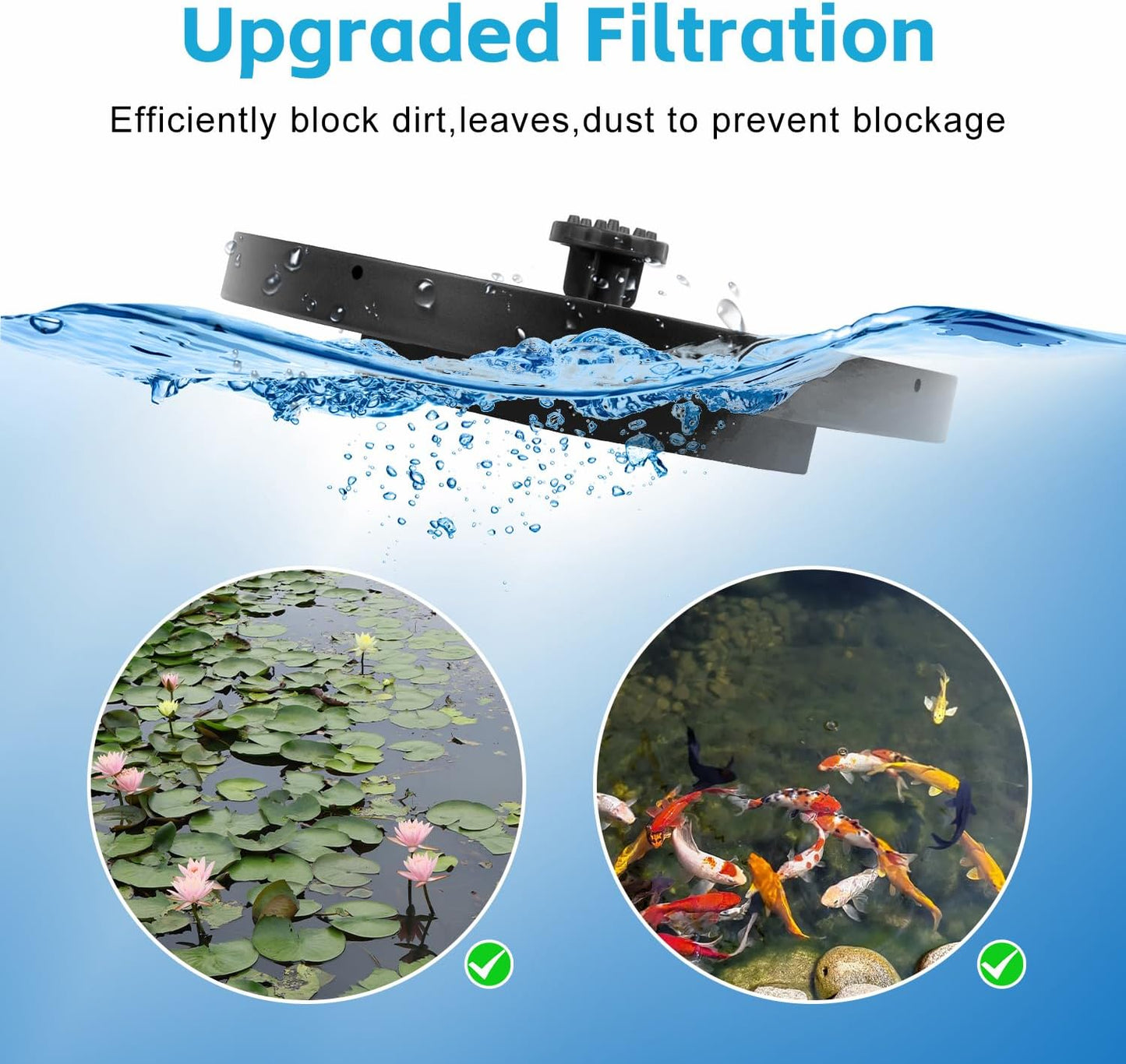 Skiennix Solar Bird Bath Fountain - Free Standing Floating Water Pump for Garden & Pond