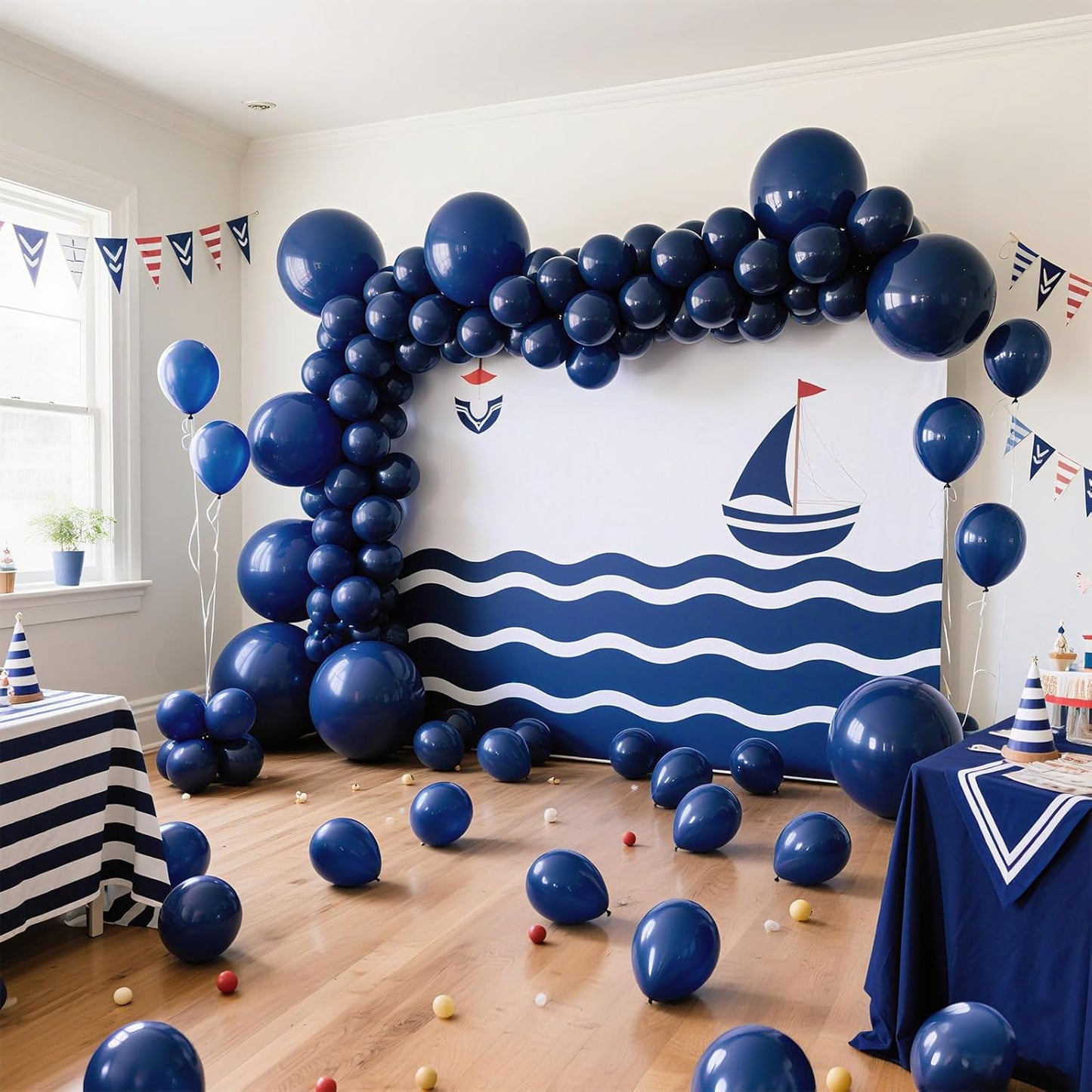 Skiennix Navy Blue Latex Balloons - 12-Inch Round | 100 Pack for Wedding & Birthday Decorations
