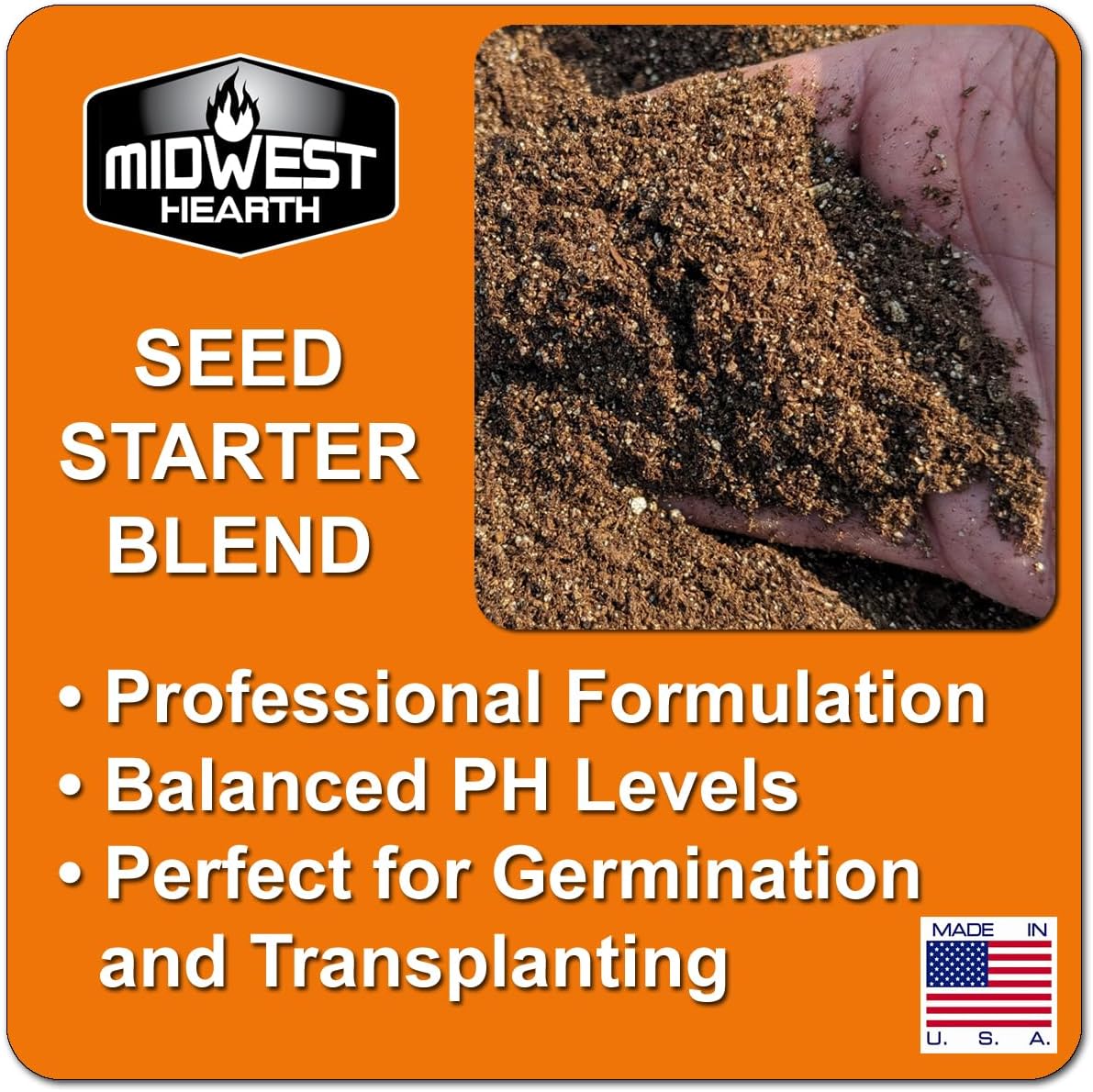 Seed Starter Natural Potting Soil Mix - Ideal for Germination and Growth | 4 Dry Quarts Made in USA