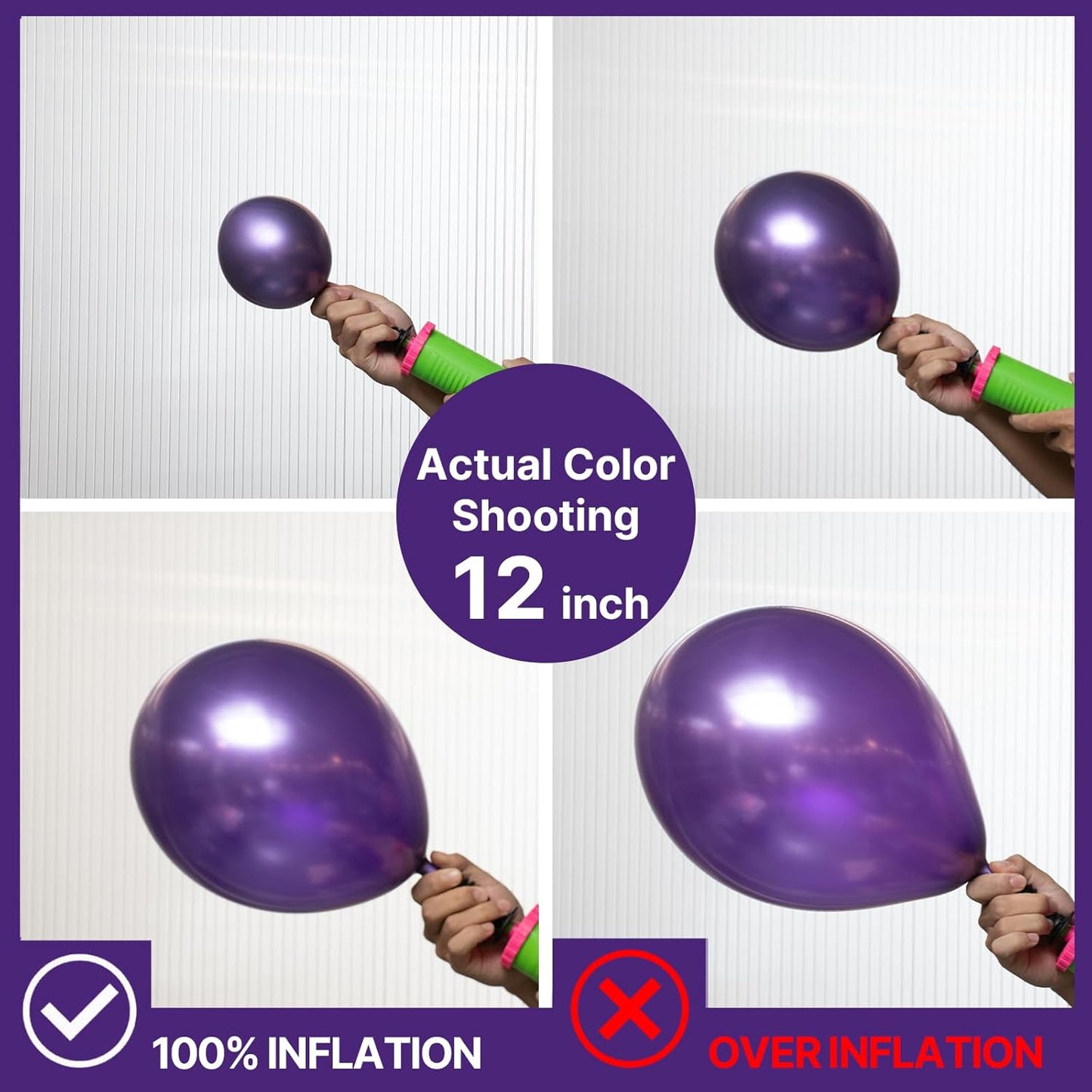 PartyWoo Metallic Purple Balloons - 140-Piece Chrome Balloon Arch Kit for Graduation & Birthday Celebrations | Various Sizes