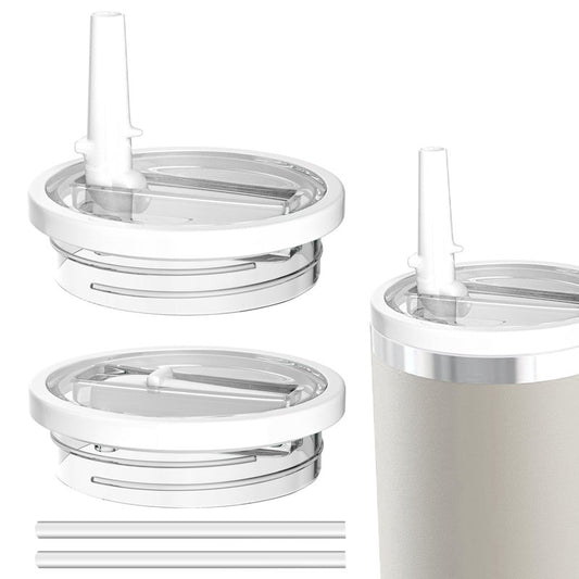 Miavers 2Pack 40oz Tumbler Flip Straw Lid Replacement suit for Stanley Quencher cup,leak proof and spill resistant tumbler lid, convenient Tumbler Cover applicable to Stanley 40oz tumbler (White)