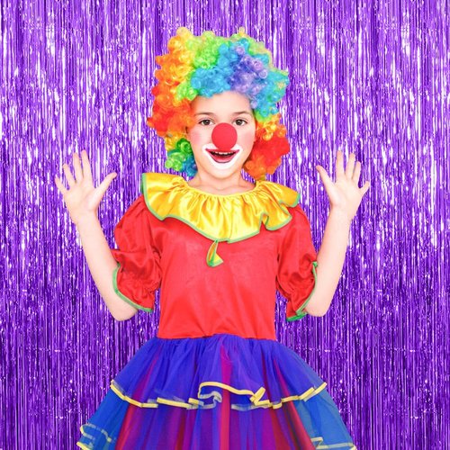 5 Pack Purple Backdrop Tinsel Streamers Foil Fringe Backdrop Halloween Party Decorations Purple Backdrop Curtain Birthday Graduation Bachelorette Christmas New Year Party Decorations