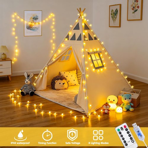 JMEXSUSS 100 LED Globe String Lights - 33 FT Warm White Fairy Lights for Indoor Decor
