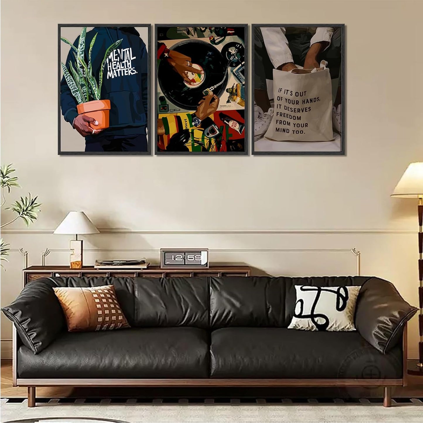 Regine Switzerland Black Men Wall Art - Set of 3 African American DJ Poster Prints | 12x16in Decor
