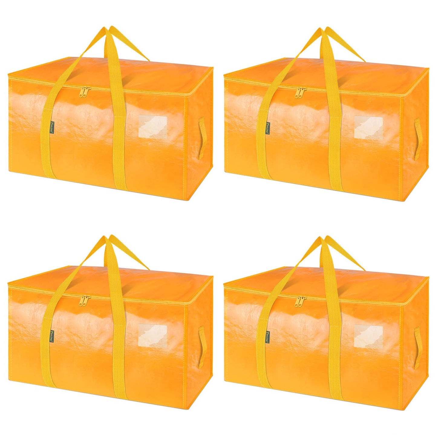 BALEINE 4-Pack Oversized Moving Bags with Reinforced Handles, Heavy-Duty Storage Tote for Clothes, Moving Supplies (Light Yellow, 4-Pack)