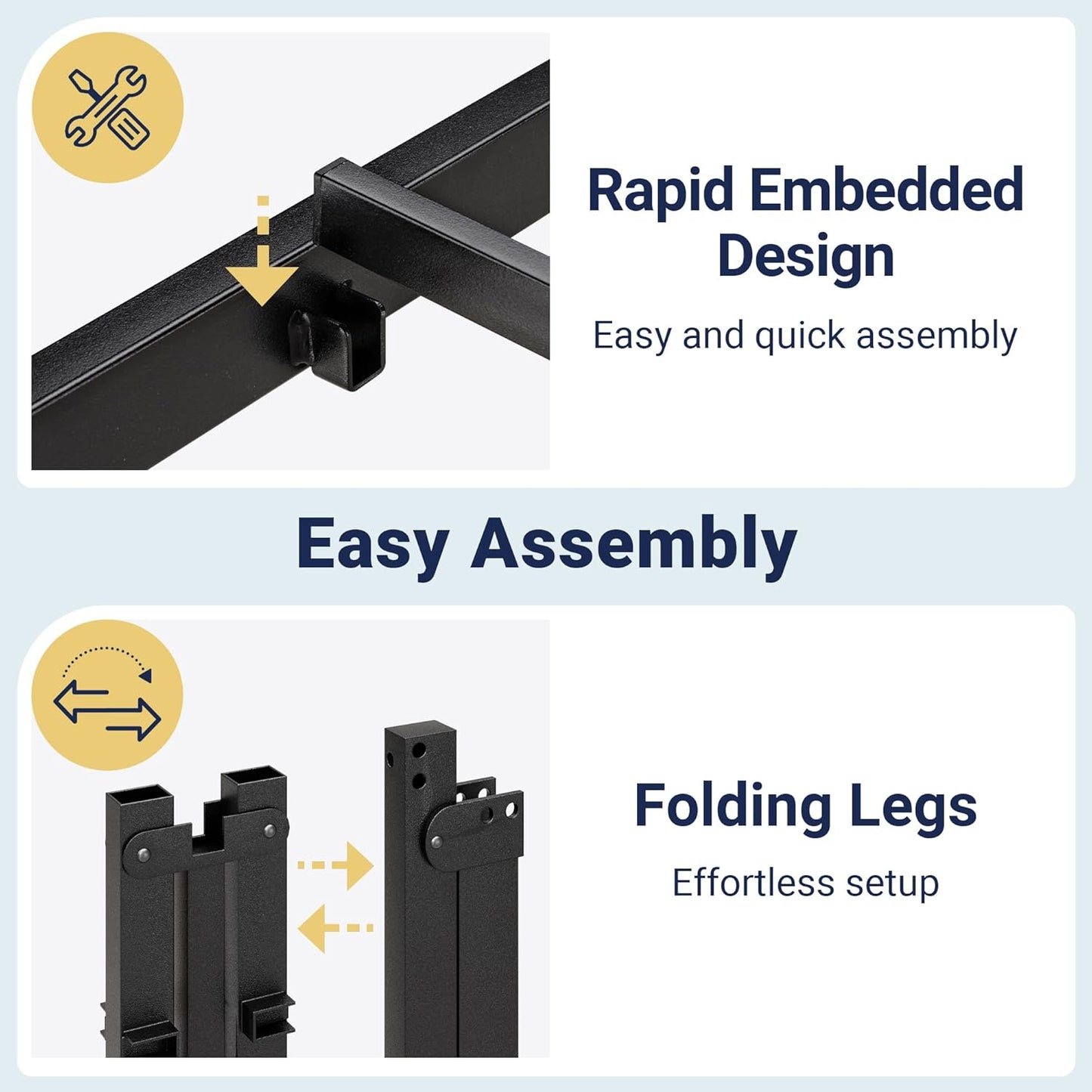 Allewie Full Size Bed Frame - 14-Inch Metal Platform Bed with Storage | Easy Assembly, Black