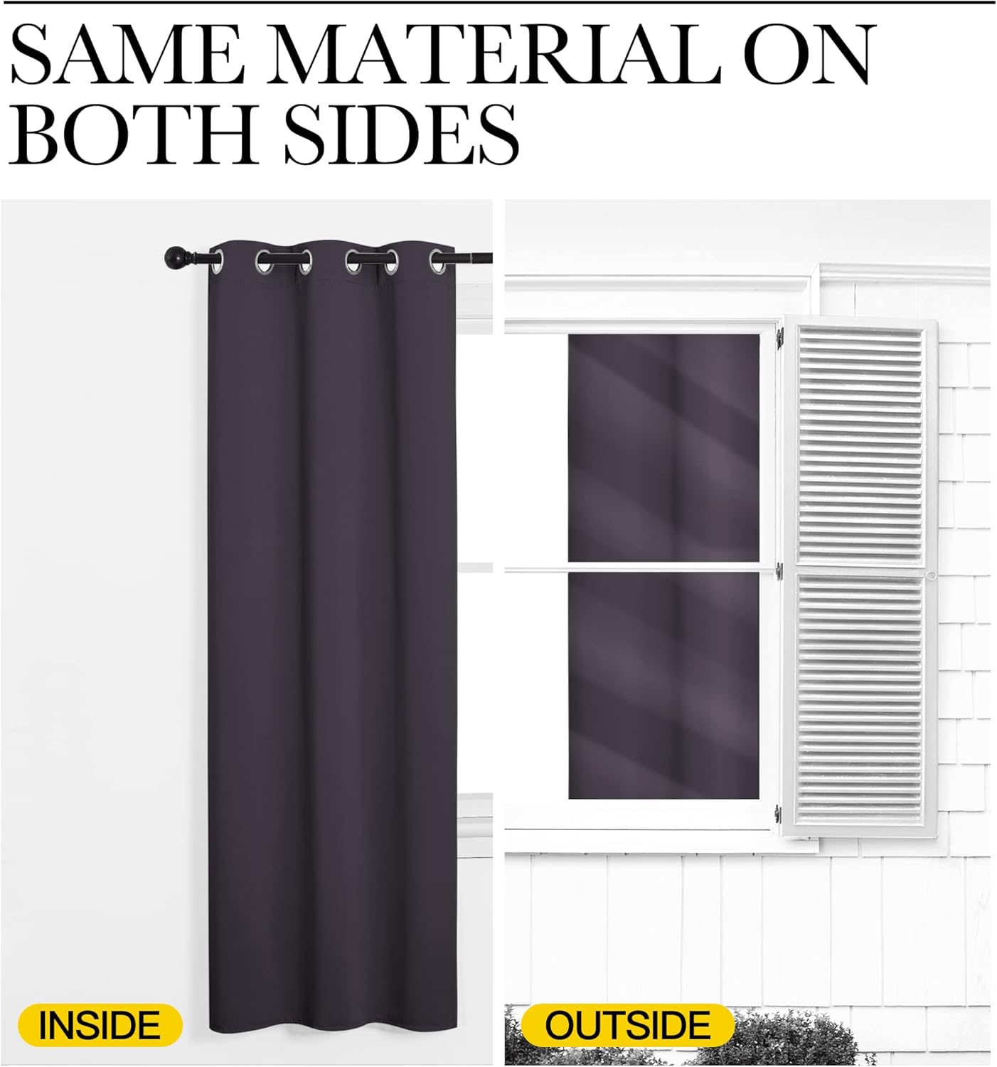 NICETOWN Greyish Purple Blackout Curtains - Thermal Insulated Drapes for Playroom | 72" Length, 34" Wide, 2 Panels