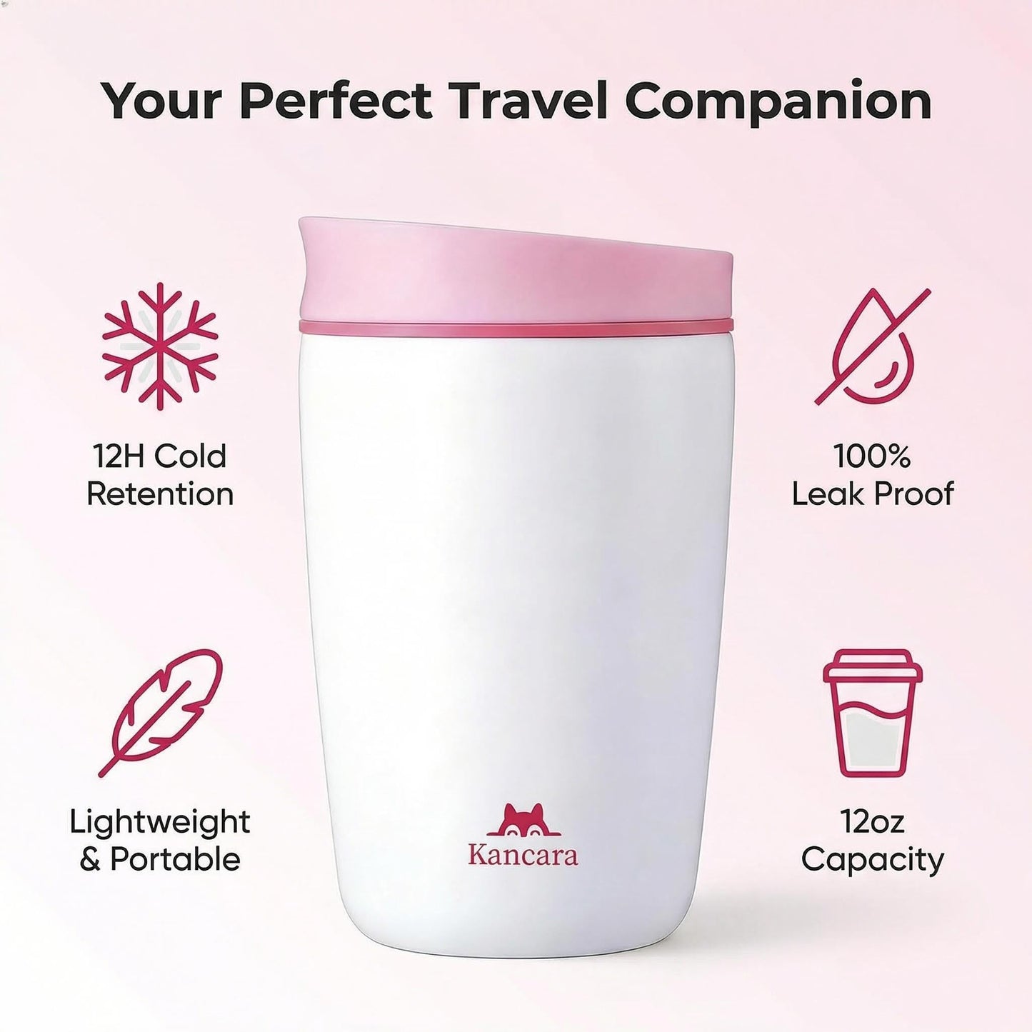 12 oz coffee tumbler Insulated coffee mug with lid Slider Insulated Stainless Steel Coffee Tumbler, Travel Mug for Hot and Iced Beverages insulated travel coffee mug (white)