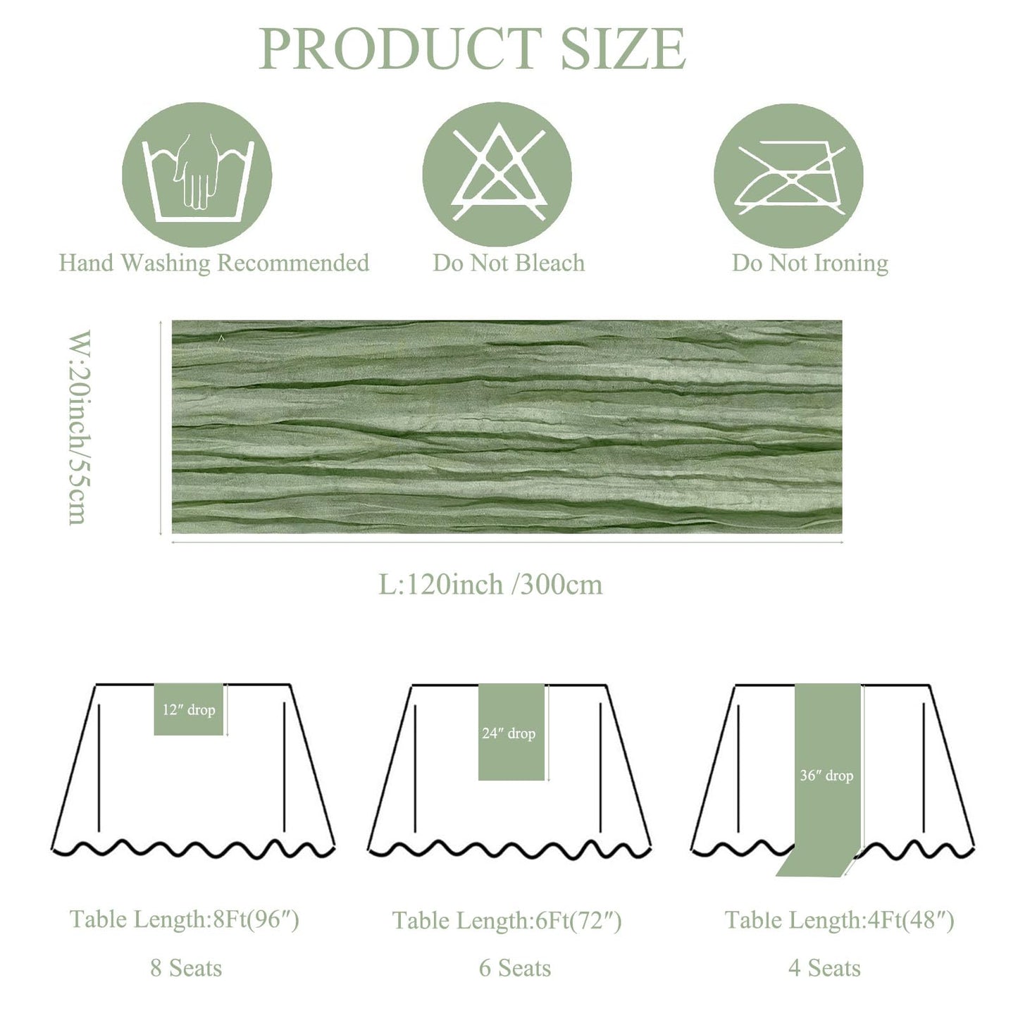 12Pack Sage Green Cheese Cloth Table Runner 10Ft Cheesecloth Table Runner Boho Gauze Table Runners Sage Green Wedding Decor for Party Bridal Shower Thanksgiving Christmas