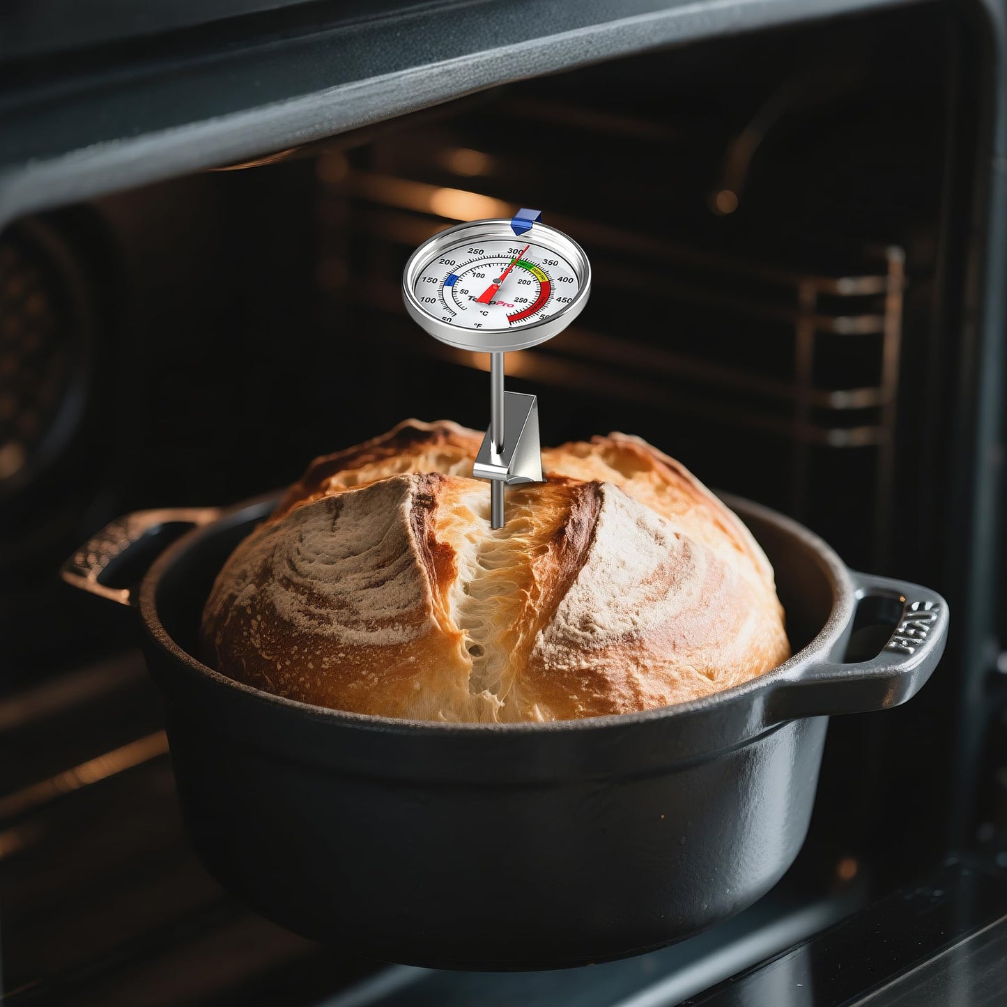 TempPro Candy Thermometer with Pot Clip, 9" Long Probe Deep Fry Oil Thermometer for Frying & Candy Making, Fryer Cooking Thermometer for Chocolate, Caramel, Brewing & Baking (Previously ThermoPro)
