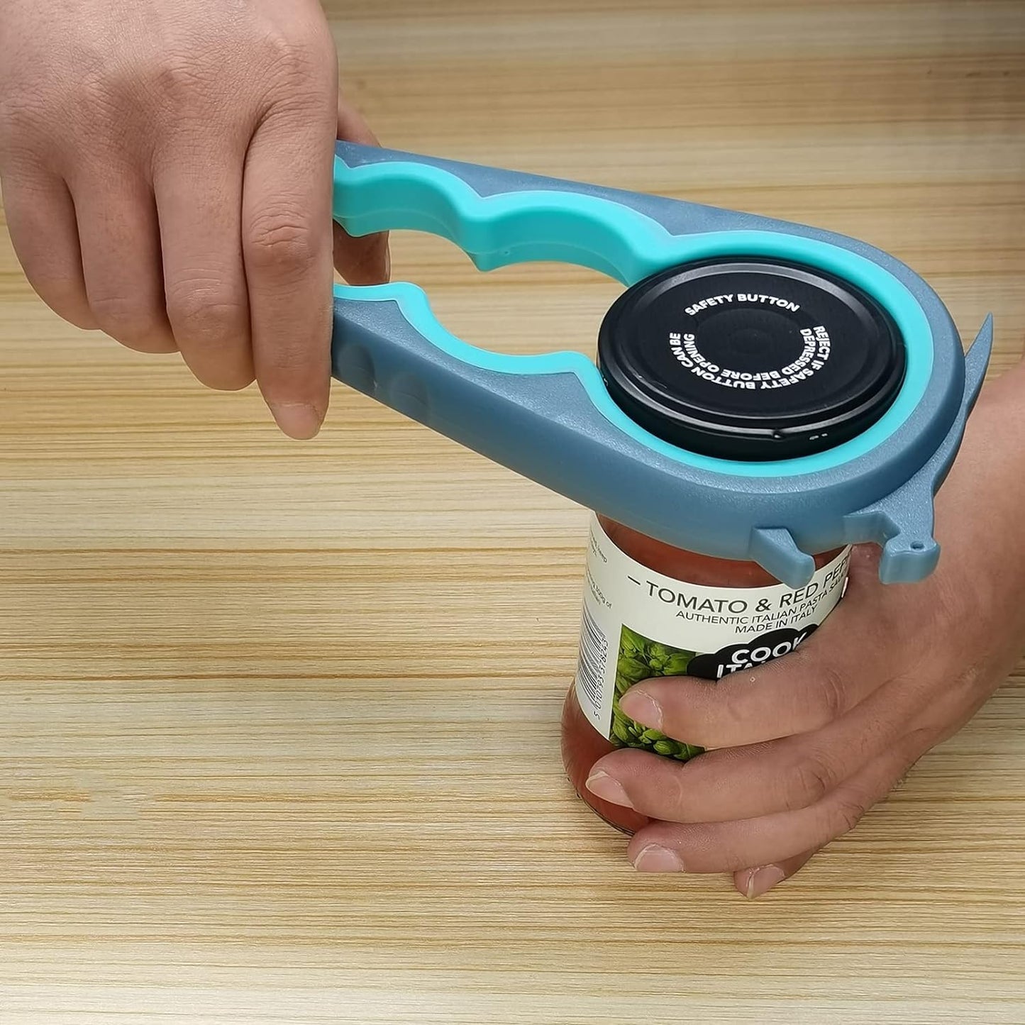 Otstar Jar Opener - Effortless Bottle & Can Opener for Seniors with Arthritis | Blue & Grey