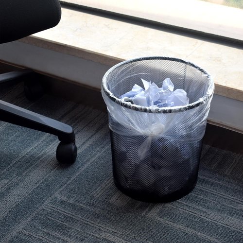 High-Density 7-10 Gallon Clear Trash Can Liners | 24'' x 24'' | 1000 Count for Office & Industrial Use