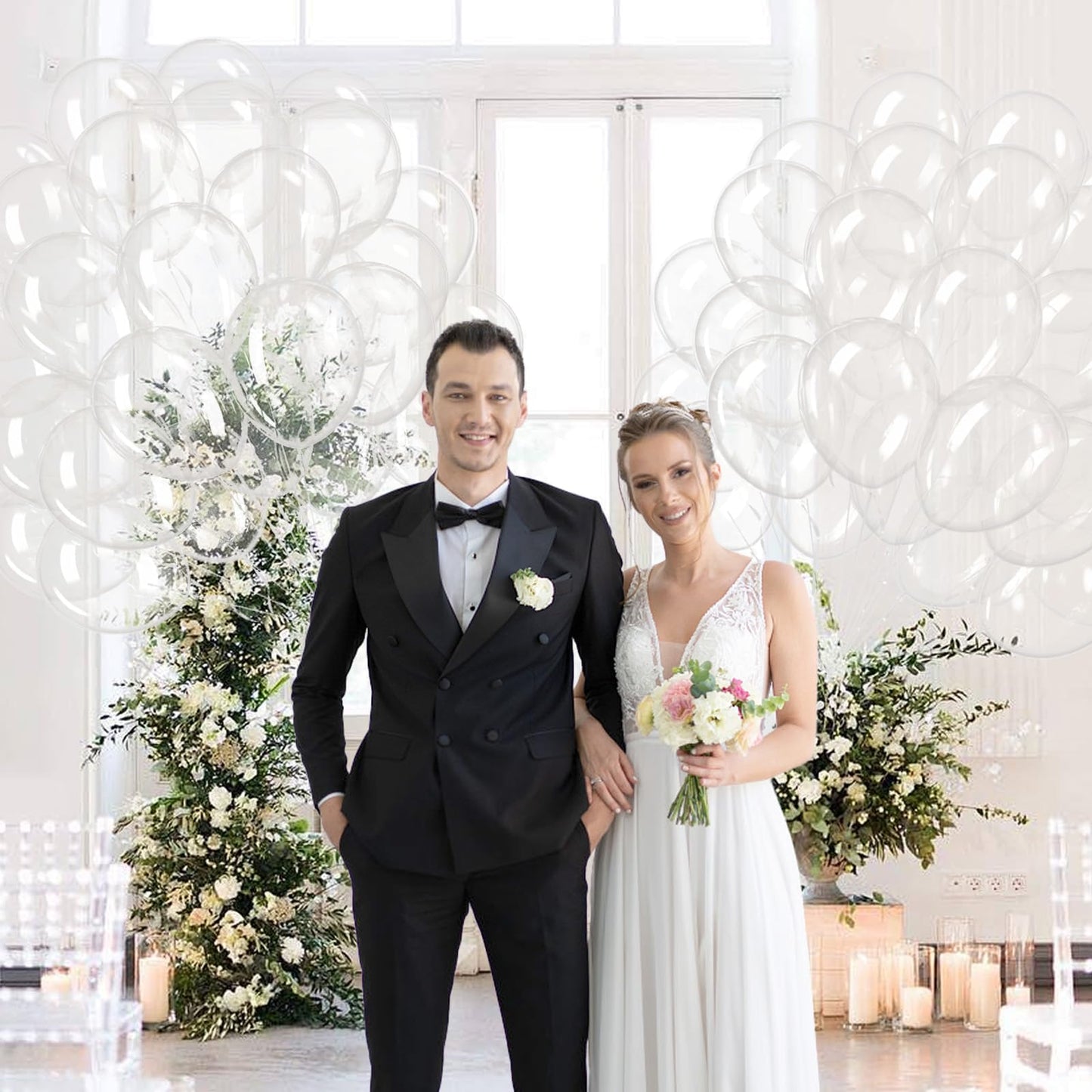 Clear Balloons 12 inch, Transparent Latex Balloons 50pcs Party Balloon for Baby Shower Wedding Bridal Shower Birthday Party Decorations