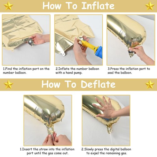 40'' Champagne Gold Number 7 Balloon, Self Inflating Foil Number Balloons Set 0-9, Light Gold Digital 7 Helium Balloon for Girls Boys 7th Birthday Graduation Party Decorations Anniversary Supplies