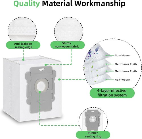 iRobot 14-Pack Replacement Vacuum Bags | Compatible with Roomba i7+, i8+, i1+, i3+, i4+, i5+, j6, j7, s9+