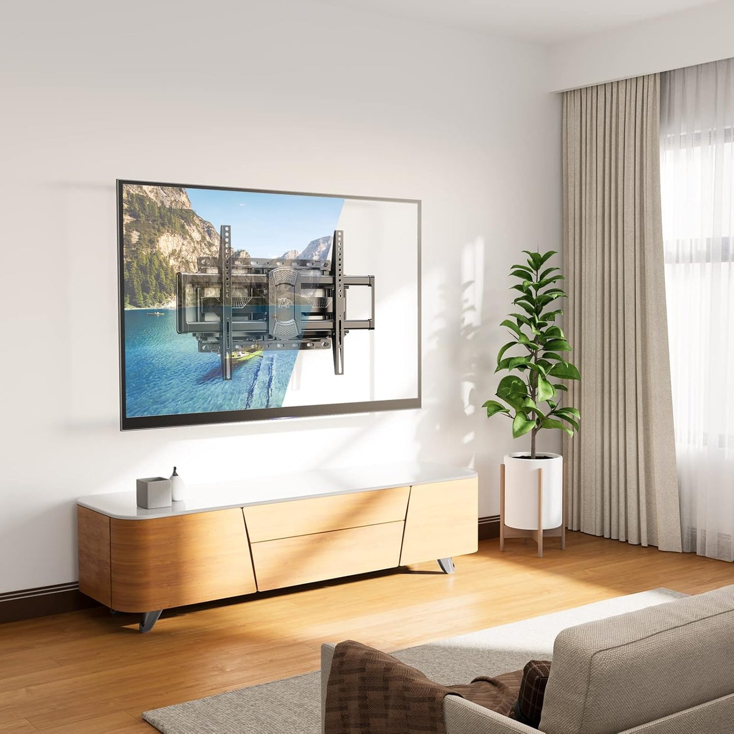 Mounting Dream TV Wall Mount - Full Motion Swivel & Tilt Bracket for 42-84 Inch TVs | Max VESA 600x400 mm, 100 lbs Capacity