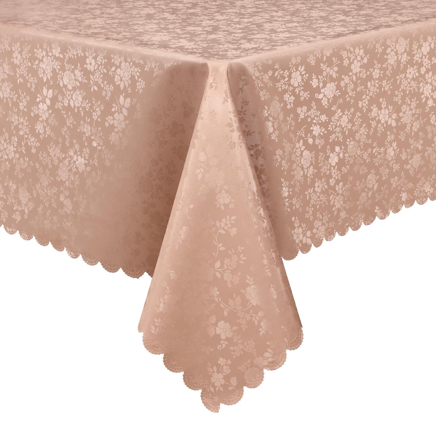 Smiry Rectangle Table Cloth, Waterproof Heavy Duty Vinyl Tablecloths, Wipeable Washable Table Cover for Kitchen and Dining Room (Tan, 60" X 120")