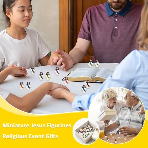 110 PCS Little Jesus Figures Bulk - Mini Jesus Loves You Figurines, Pocket Rubber Jesus Toys for Hide & Seek, Easter Egg Fillers, Sunday School Baptism Gifts & Religious Party Favors (11 Colors)