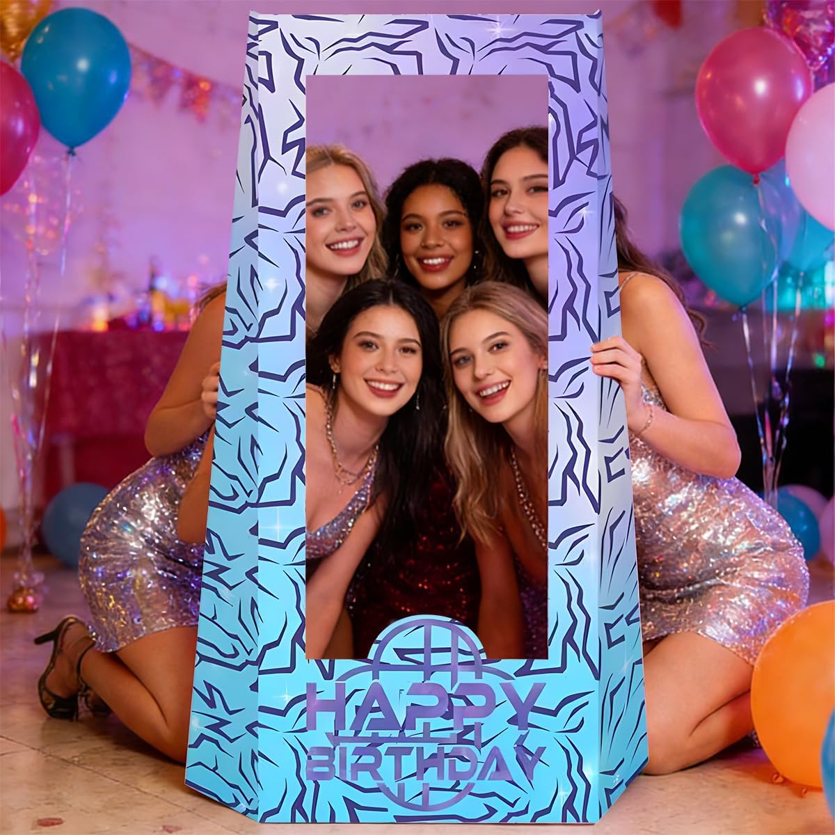 Purple Demon | 4.9 Ft Tall Life-Size Cardboard Stand-In for Themed Parties & Photo Booths