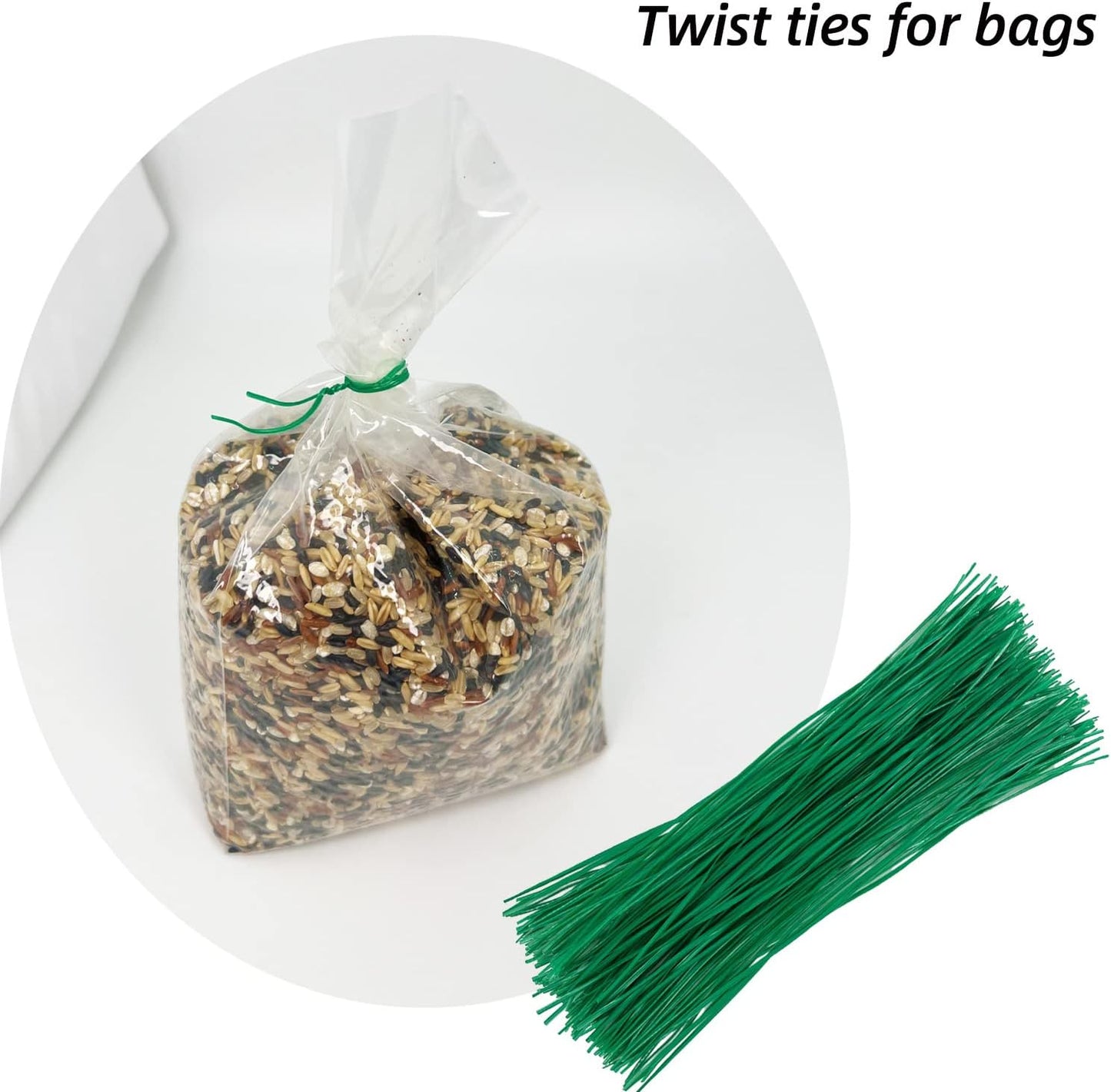 Plant Twist Ties - 8'' Reusable Garden Ties for Climbing Plants | Pack of 100, Green