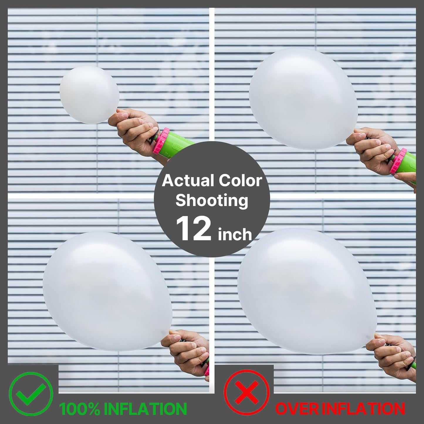 PartyWoo Pearl White Balloons - 152-Piece Metallic Latex Balloon Arch Kit for Weddings & Celebrations