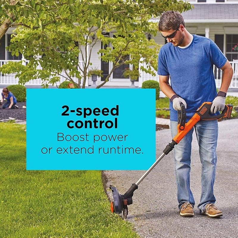 Cordless Weed Eater & Edger Kit - 20V Max, 12-Inch, 2-Speed, Lightweight, with Battery & Charger