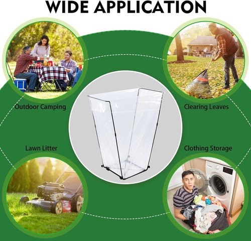 Feed Garden Trash Bag Holder - Durable Metal Frame for 30-45 Gallon Bags | Ideal for Yard Work & Camping
