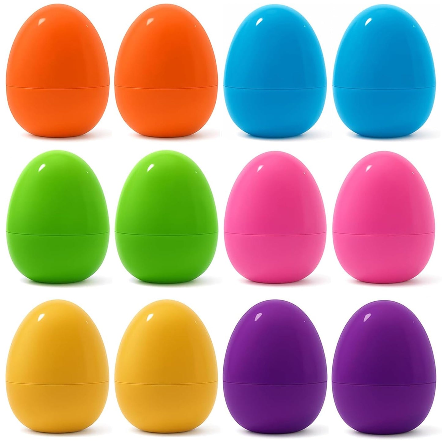 Celmuron 12 Pack Large Easter Eggs – 3.74'' Bright Plastic Fillable Eggs for Easter Egg Hunt, Party Favors, Surprise Gifts