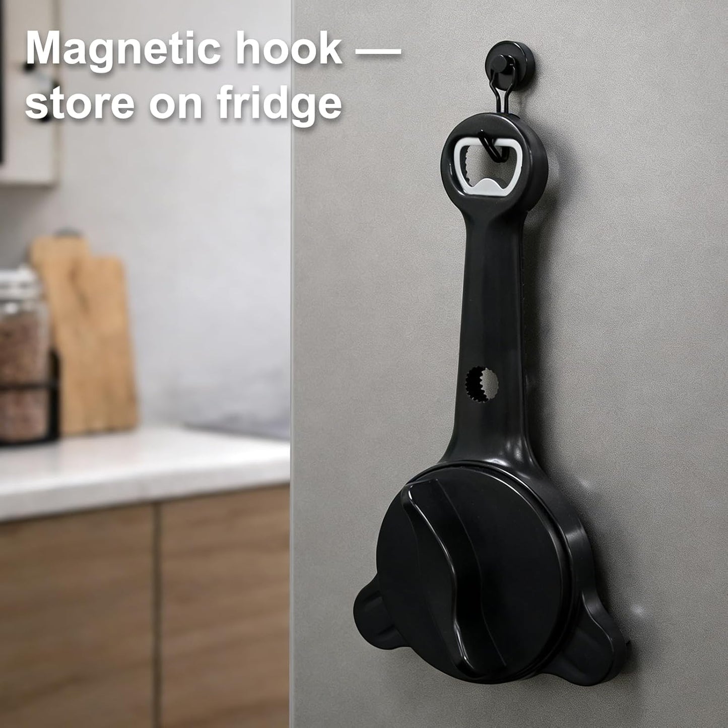 Skiennix 4-in-1 Jar Opener - Adjustable Lid Tool with Non-Slip Grip & Magnetic Hook | Ideal for Seniors & Arthritis