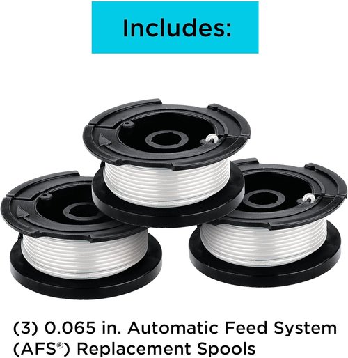 BLACK+DECKER Trimmer Line - 30 Feet Replacement Spool, 0.065-Inch Diameter | 3-Pack