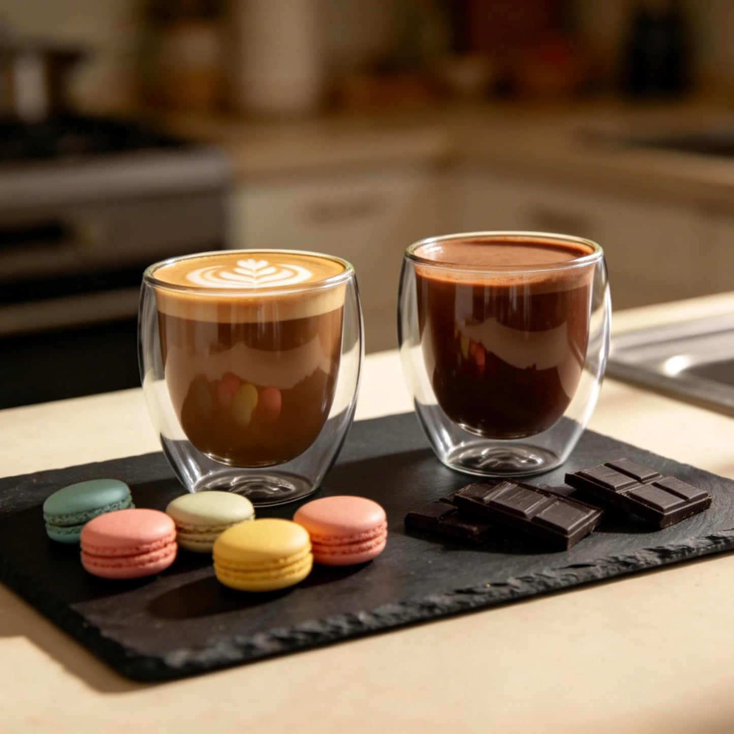 TEPLONEST Double Walled Espresso Cups, 5oz Clear Expresso Mugs, Small Insulated Espresso glasses for Coffee Machines, Set of 2