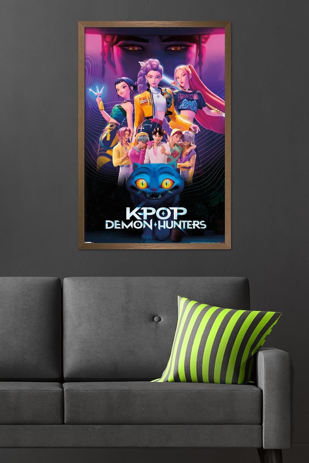 Netflix KPop Demon Hunters Wall Poster - Framed Bronze Edition, 34L x 22.4W