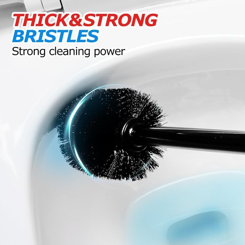Forasto 2-Pack Toilet Brush and Plunger Set - Extended Handle for Efficient Bathroom Cleaning
