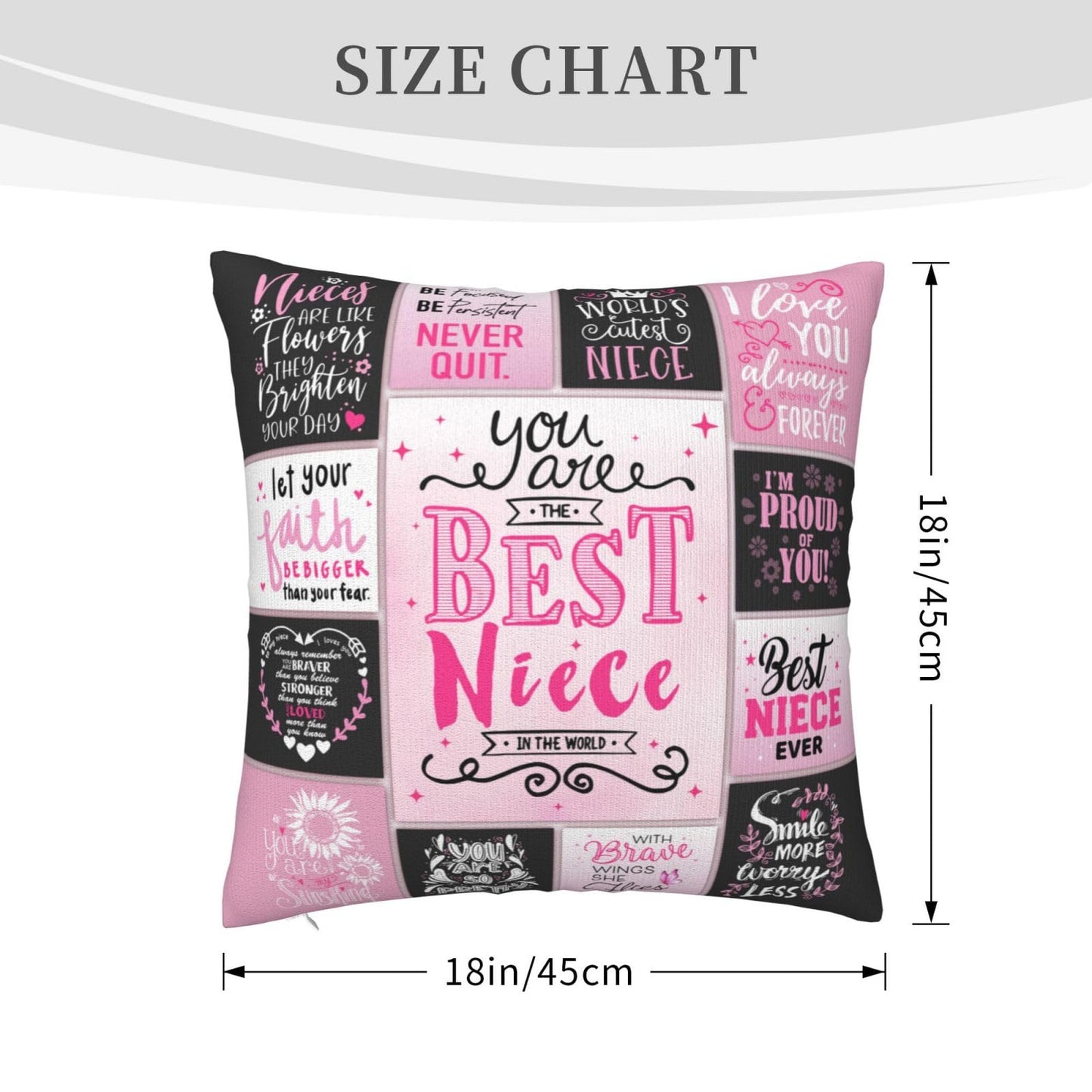 Niece Gifts from Auntie, 2026 Graduation Gifts for Niece from Aunt, to My Nieces Gift from Uncle Auntie, Best Birthday/Graduation Gifts for Nieces Adult from Aunts Pillowcases 18" x 18"