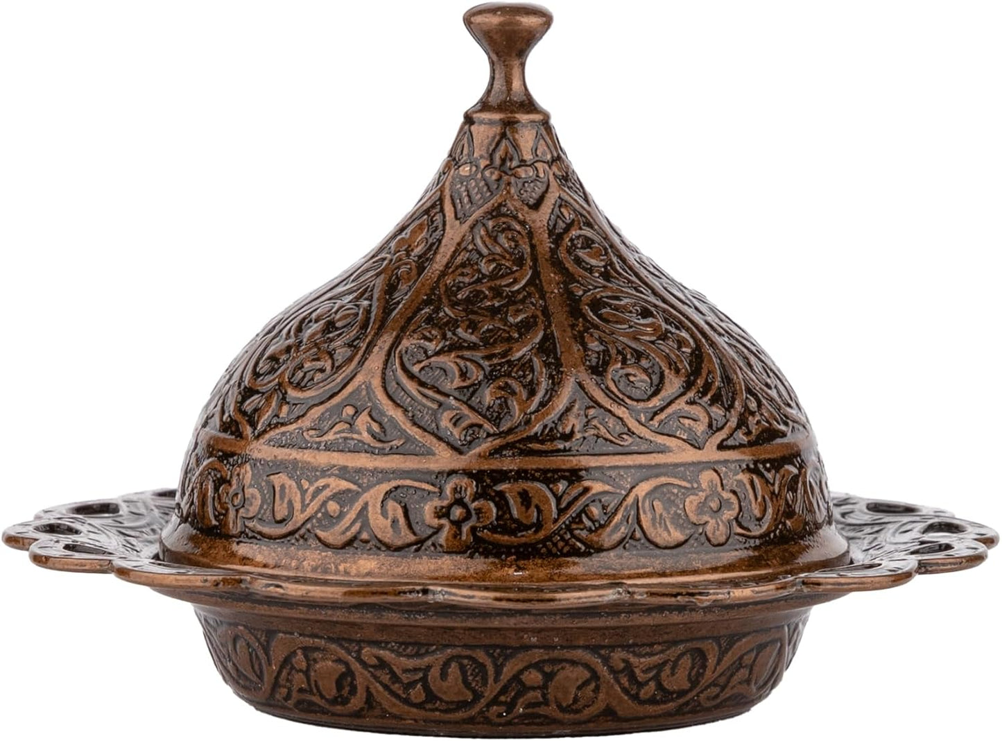 Alisveristime Ottoman Turkish Greek Arabic Espresso Coffee Cups with Saucer and Lid (Set of 2) (Hilal) (Silver)