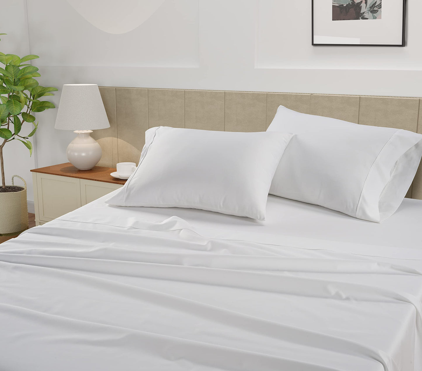 LANE LINEN 450 Thread Count 100% Mercerized Cotton Twin Bed Sheets Set - Machine Wash, Soft & Comfy Hotel Like Thick Rose Bedding Set, Cotton Bedding Sheets & Pillowcases - Polka Dot Black