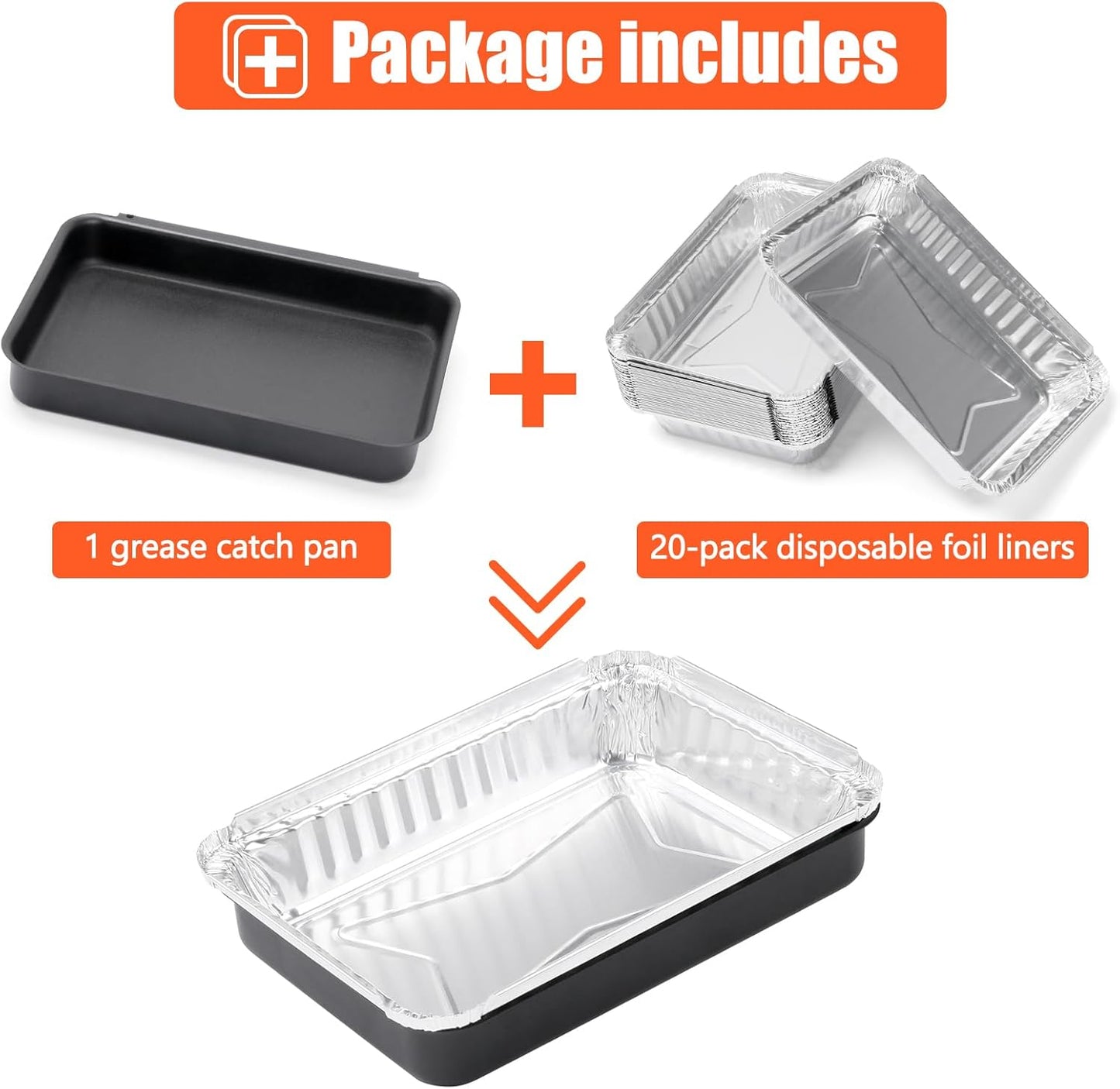QuliMetal Catch Pan - 20 Pack Drip Pans for Weber Genesis II & Spirit Grills | Disposable Aluminum Foil