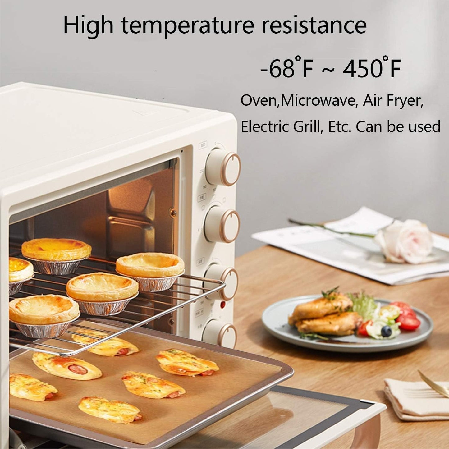 QYH Parchment Paper Sheets - 300 Unbleached Precut Baking Sheets, 8x12 Inches for Cookies & Air Frying