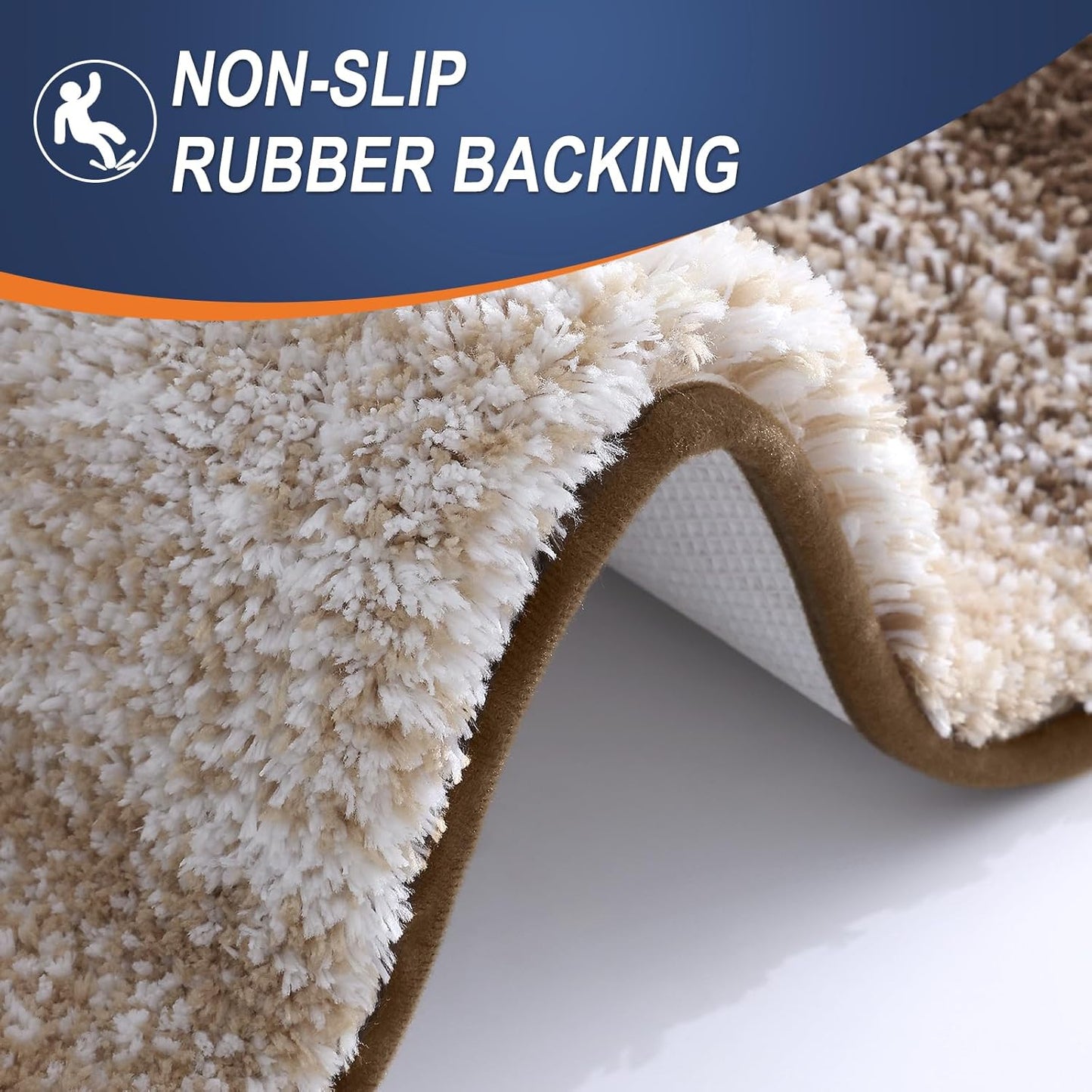 OLANLY Bathroom Runner Rug - Extra Soft Microfiber Mat 70x24 | Quick-Dry, Washable, Rubber Backing, Light Brown