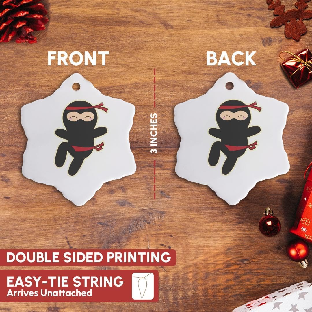 Ninja Cartoon Snowflake Ornament - Unique Holiday Decor for Kids