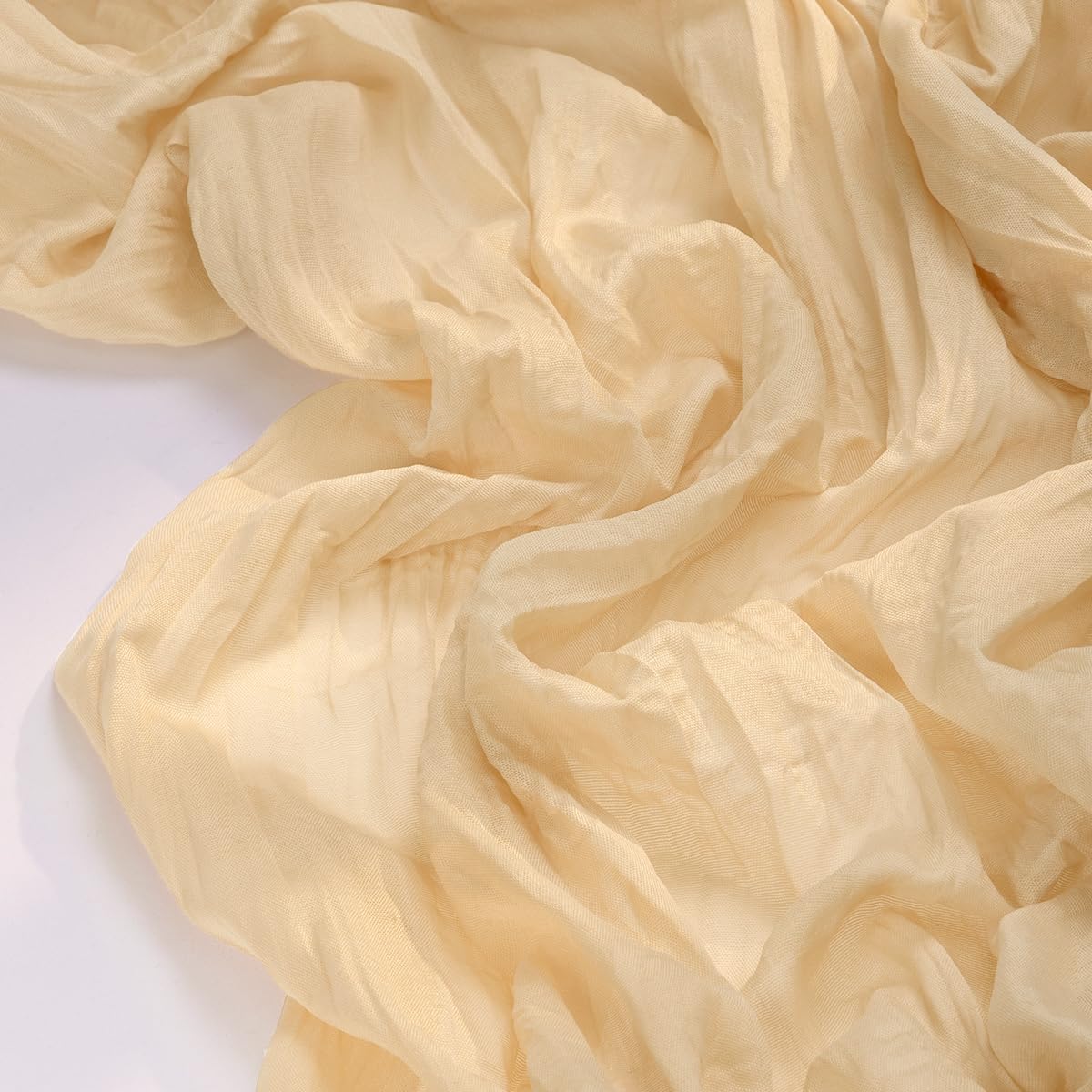 Socomi 6pcs Gold Champagne Cheesecloth Table Runner Summer Boho Rustic Gauze 120 inch 10FT Cheese Cloth Sheer Runner for Wedding Party Baby Shower Birthday Home Decor Holiday Decorations