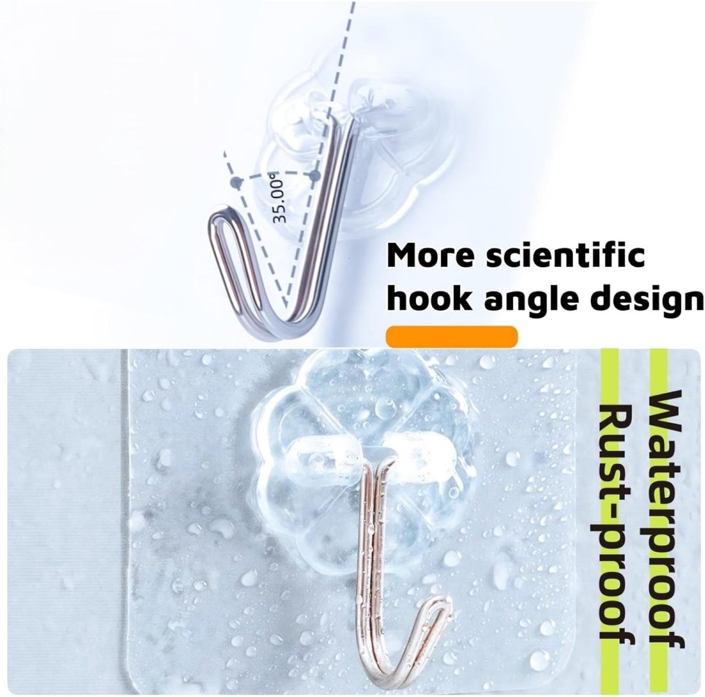 Skiennix Shower Curtain Hooks - Decorative Rhinestone Design - Rustproof Stainless Steel - Set of 12