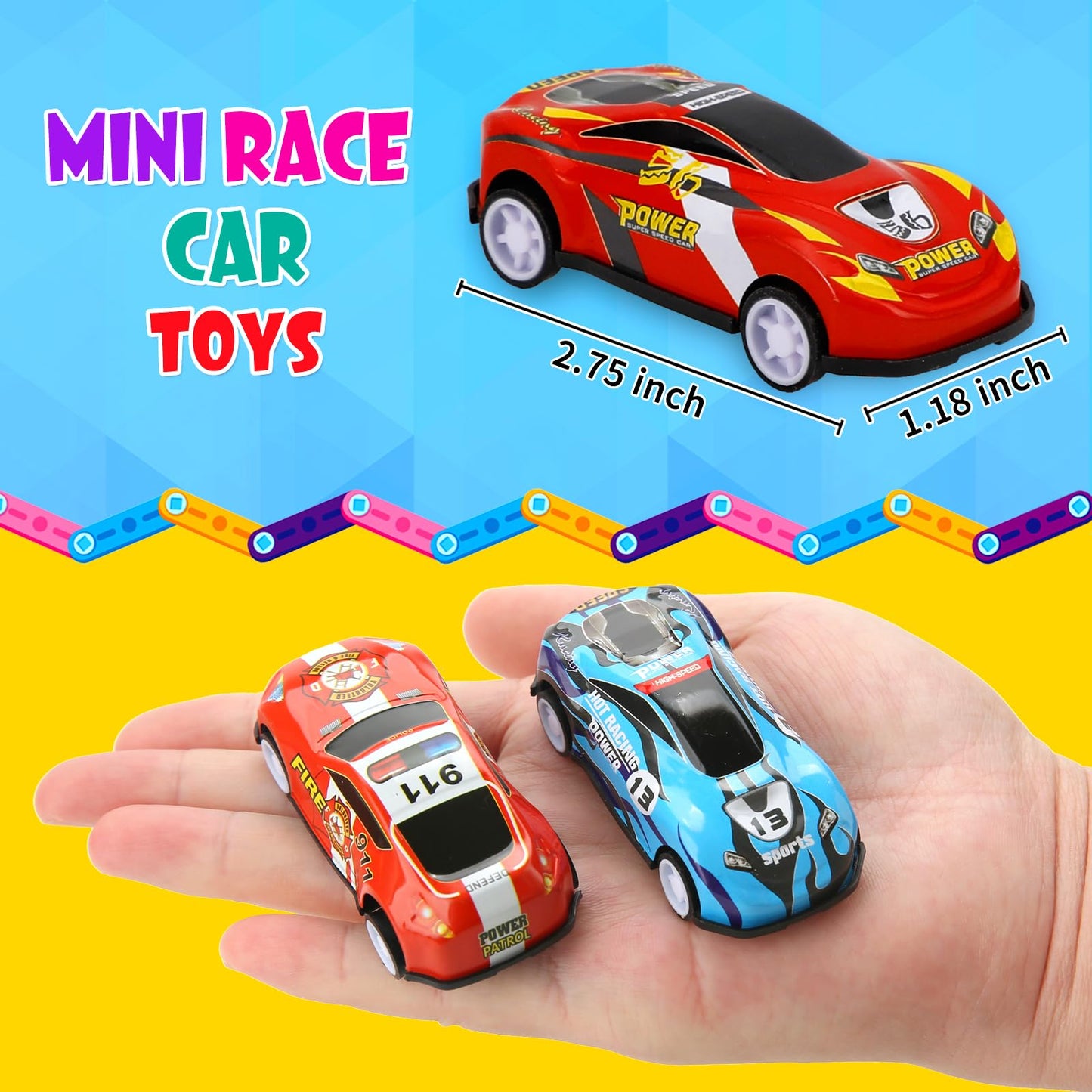 Siwarm 28 pcs Pull Back Cars Toys for Kids, Party Favors Treasure Box for Classroom Prizes Mini Vehicles Race Cars Toys Bulk Xmas Gifts Pinata Goodie Bag Stocking Stuffers for Boys Girls Toddlers