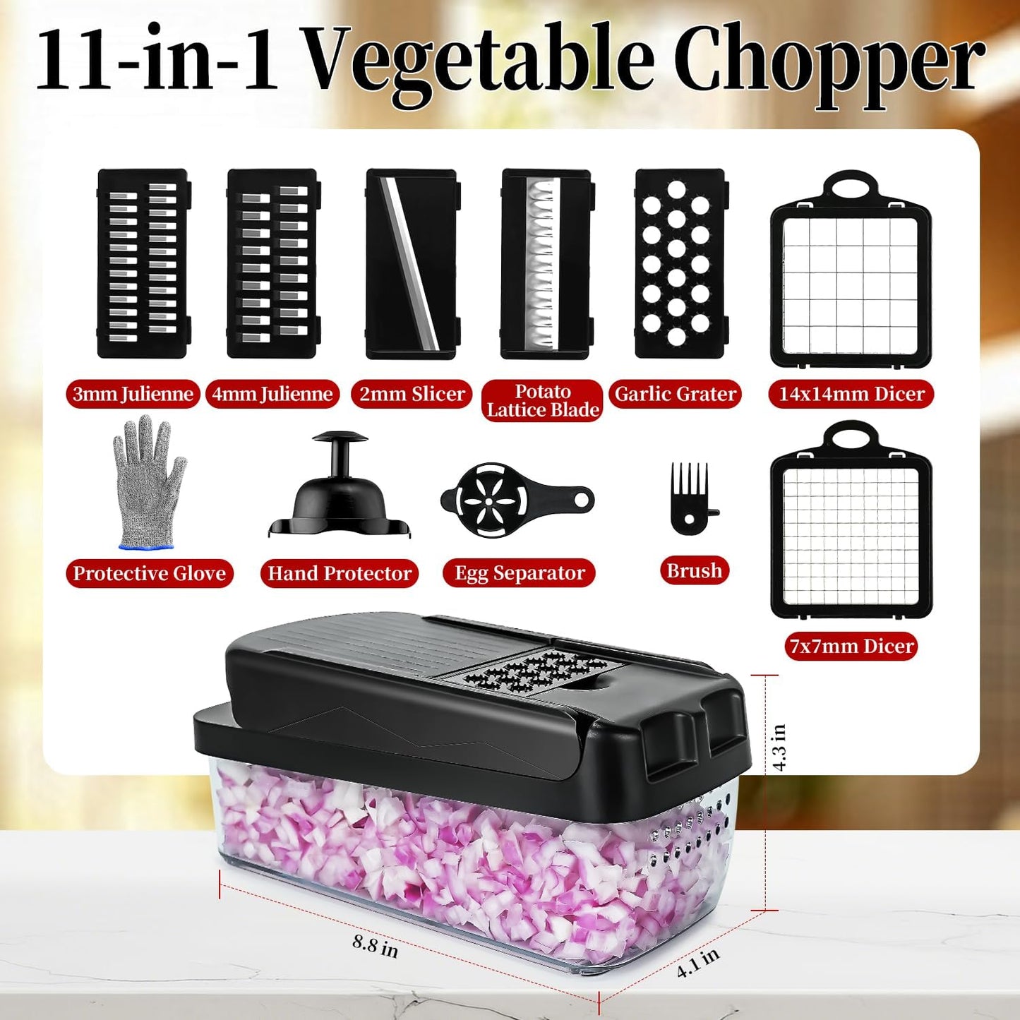 Skiennix Multifunctional Vegetable Chopper - Versatile Mandoline Slicer & Dicer with Container
