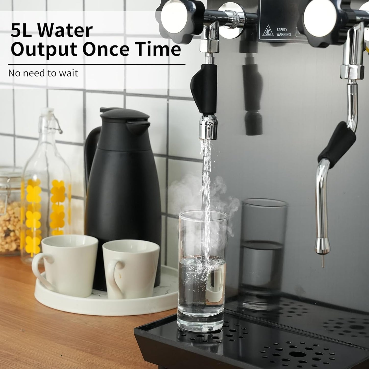 Skiennix Commercial Milk Frother - 2500W Automatic Steam Machine with LED Display for Coffee & Tea