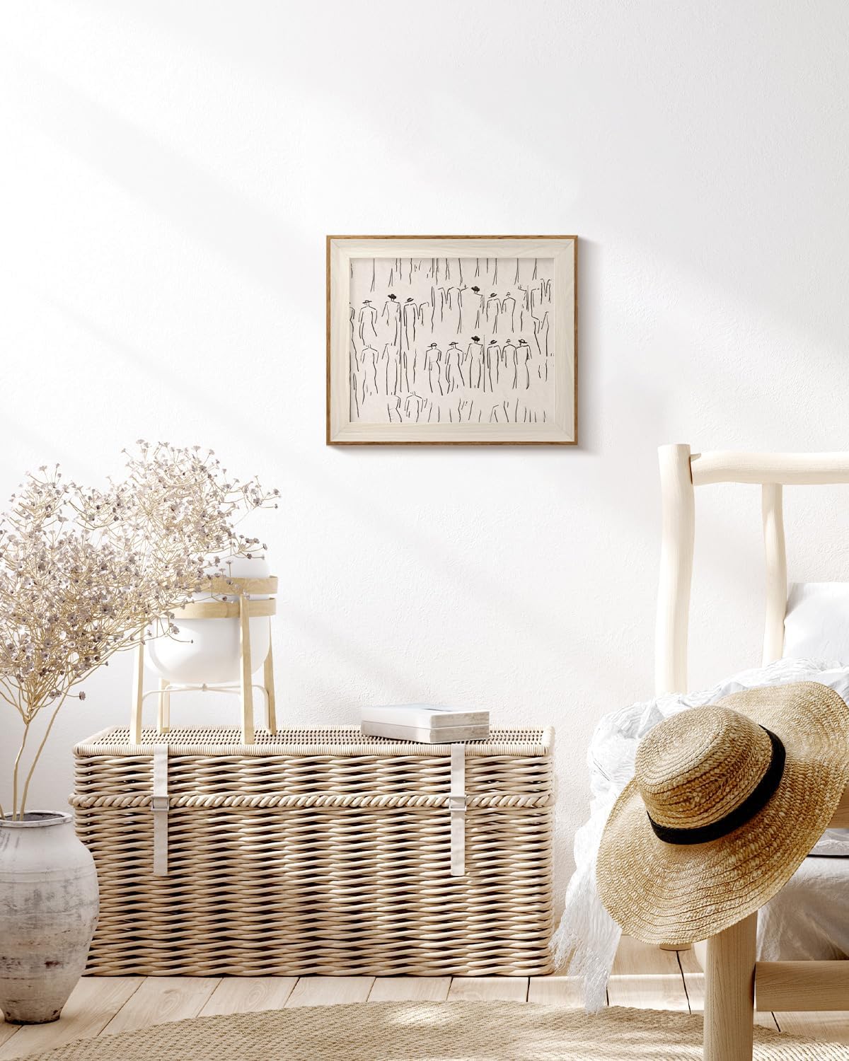 VIYYIEA Framed Wall Art - Minimalist Sketch Canvas Print for Living Room | 12L x 10W, Perfect Gift