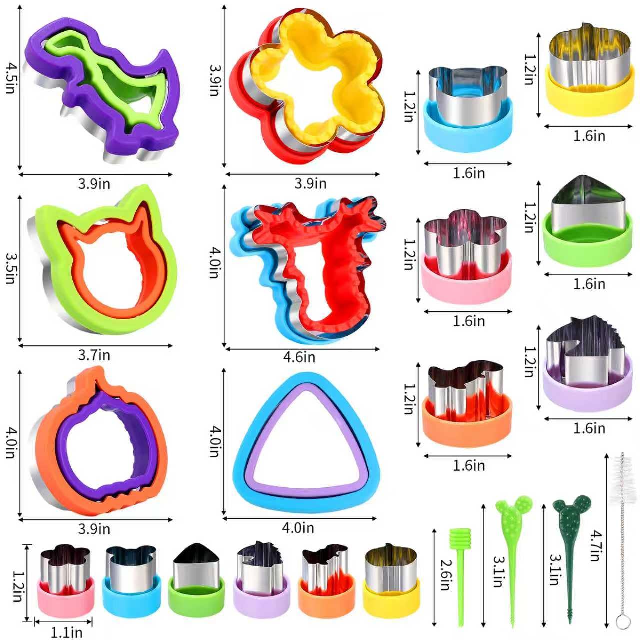 laxizar 6 Pack Sandwich Cutters Cookie Cutters Sandwich Maker Bread Maker Lunchbox 12 Small Cookie Cutters