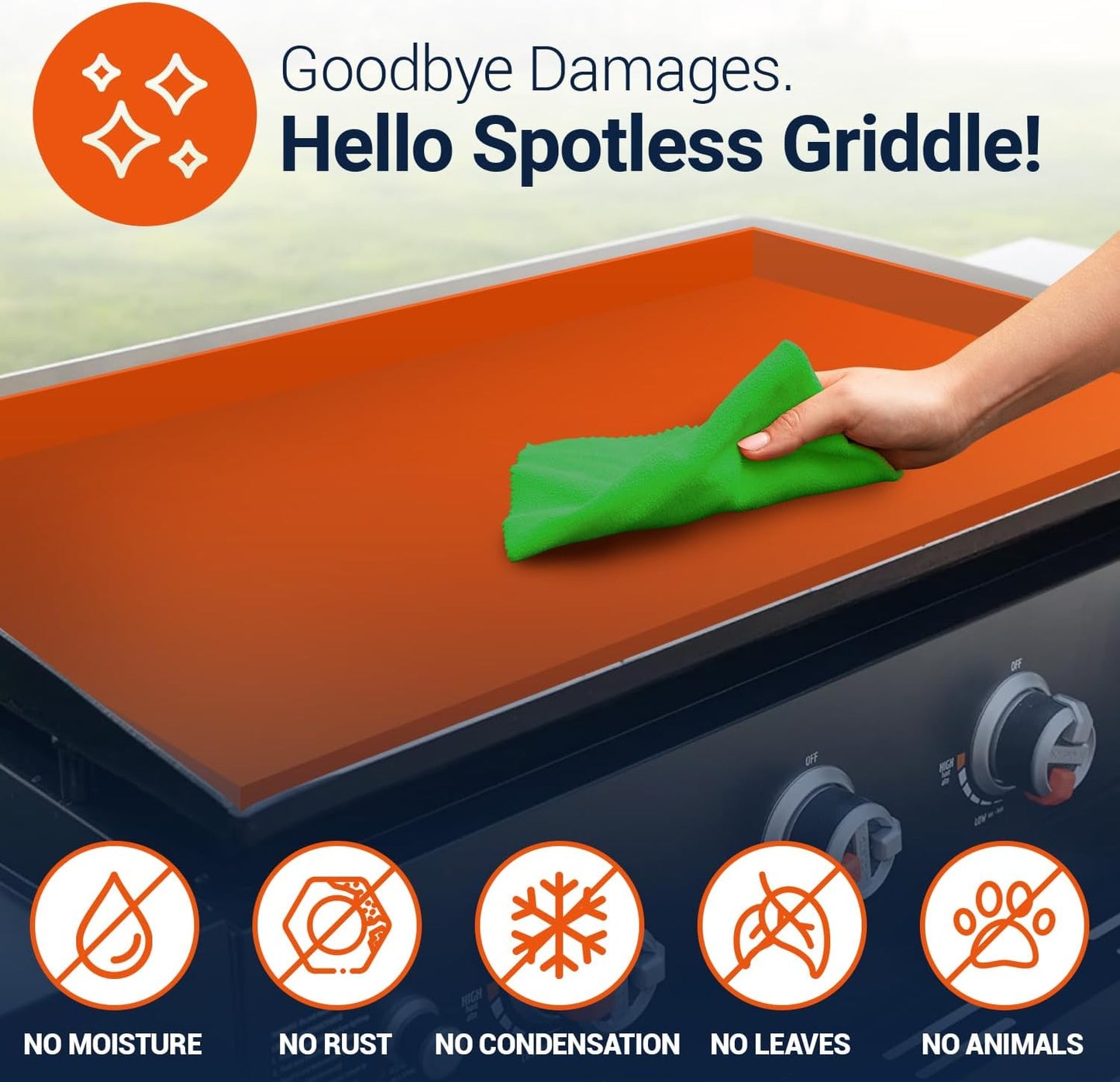 Linda’s Essentials 17" Silicone Griddle Mat - Heavy-Duty Cover Protects from Dirt, Rust & Insects