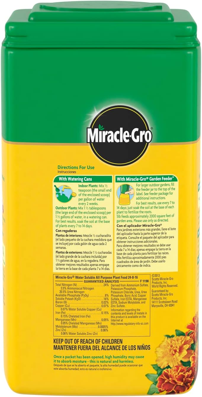 Miracle-Gro Water Soluble Plant Food - All-Purpose Fertilizer for Indoor & Outdoor Plants, 5 lbs.